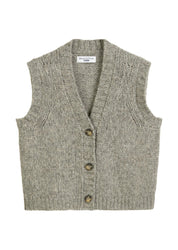 Cardigan Relaxed Fit - 0910-Stone Melange - Grau