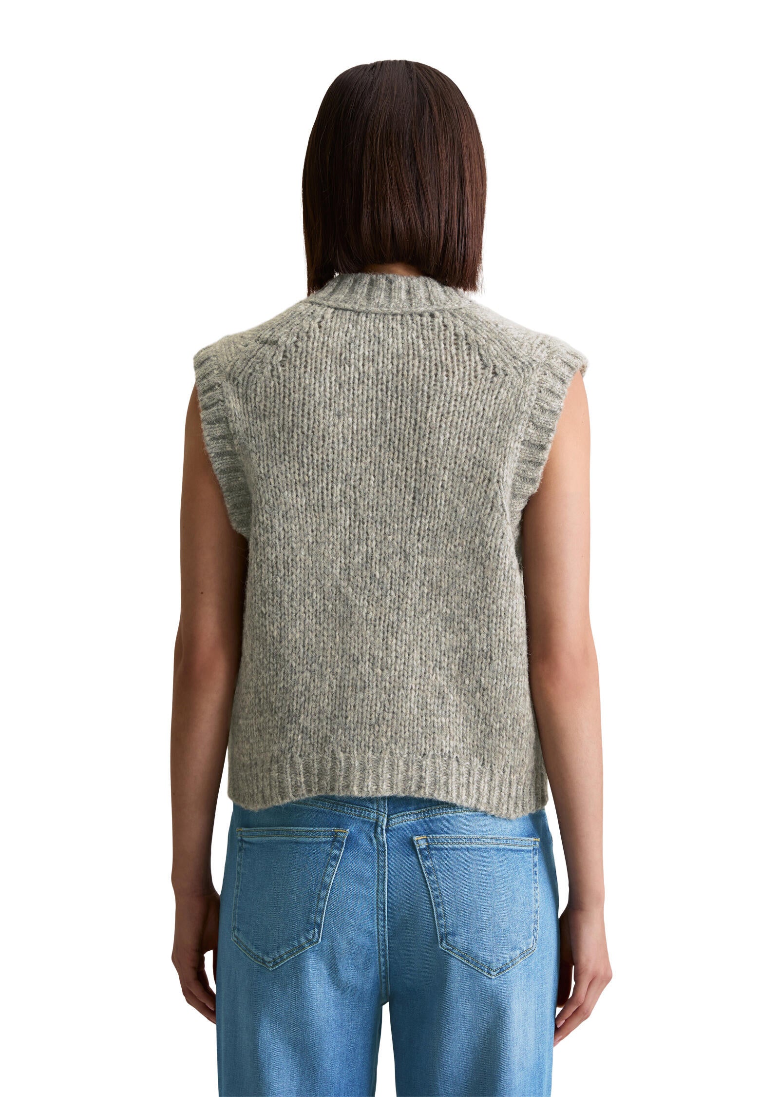 Cardigan Relaxed Fit - 0910-Stone Melange - Grau