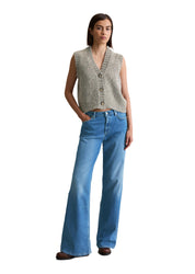 Cardigan Relaxed Fit - 0910-Stone Melange - Grau