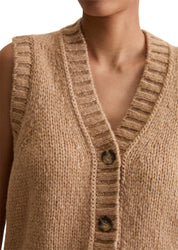 Cardigan Relaxed Fit - 2031-Light Almond Melange - Braun