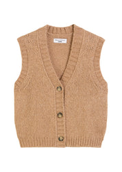 Cardigan Relaxed Fit - 2031-Light Almond Melange - Braun