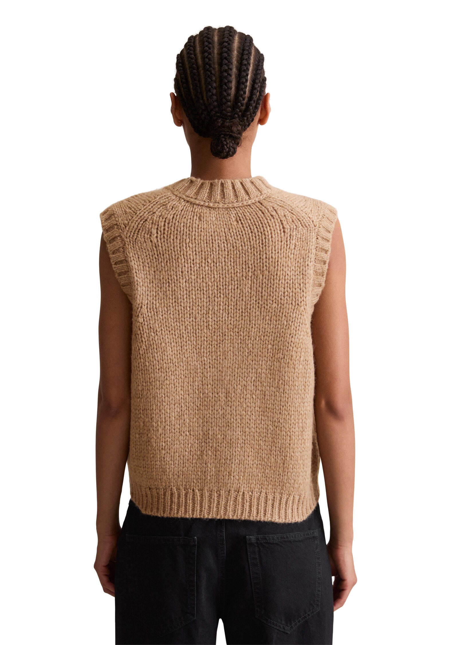 Cardigan Relaxed Fit - 2031-Light Almond Melange - Braun