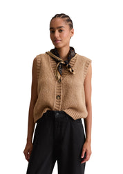 Cardigan Relaxed Fit - 2031-Light Almond Melange - Braun