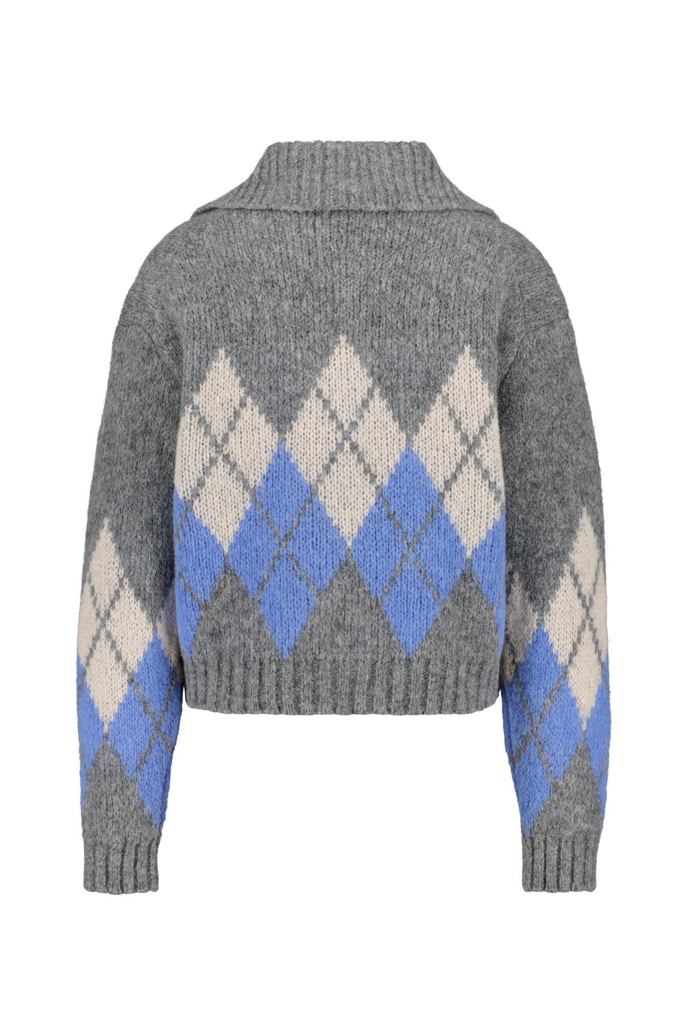 Strickcardigan aus Alpakamix - 0827-Medium Grey_Multi_02 - Grau