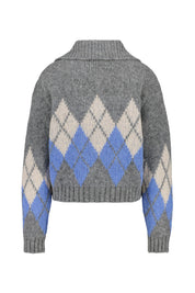 Strickcardigan aus Alpakamix - 0827-Medium Grey_Multi_02 - Grau