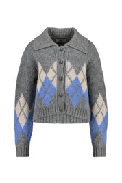 Strickcardigan aus Alpakamix - 0827-Medium Grey_Multi_02 - Grau