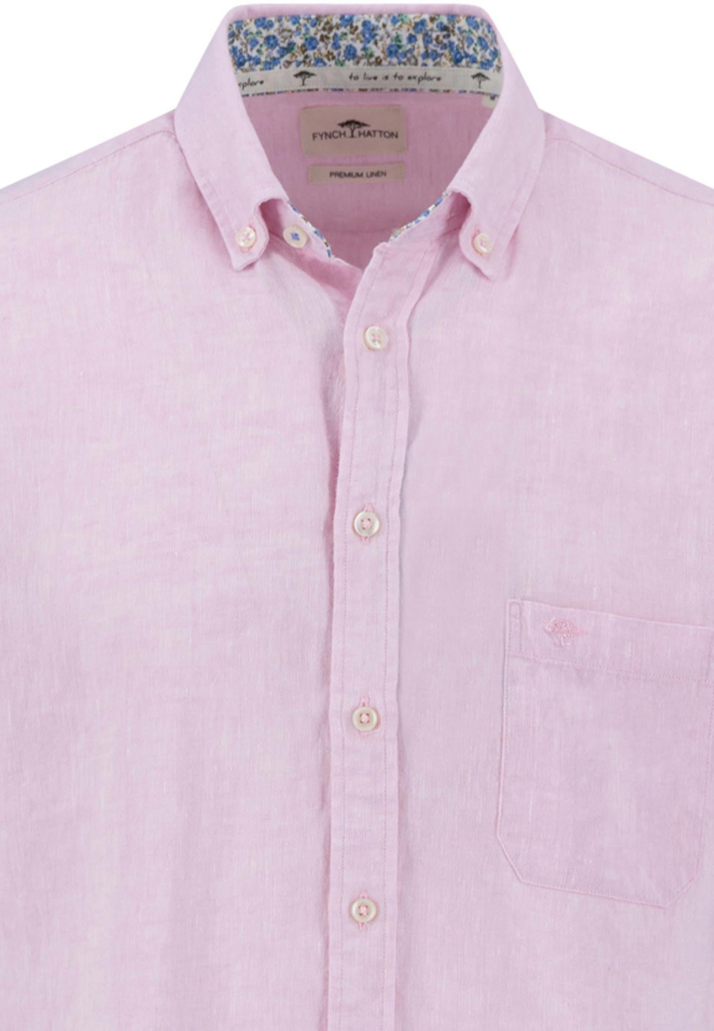 Leinenhemd Regular Fit - 463-light peony - Rosa