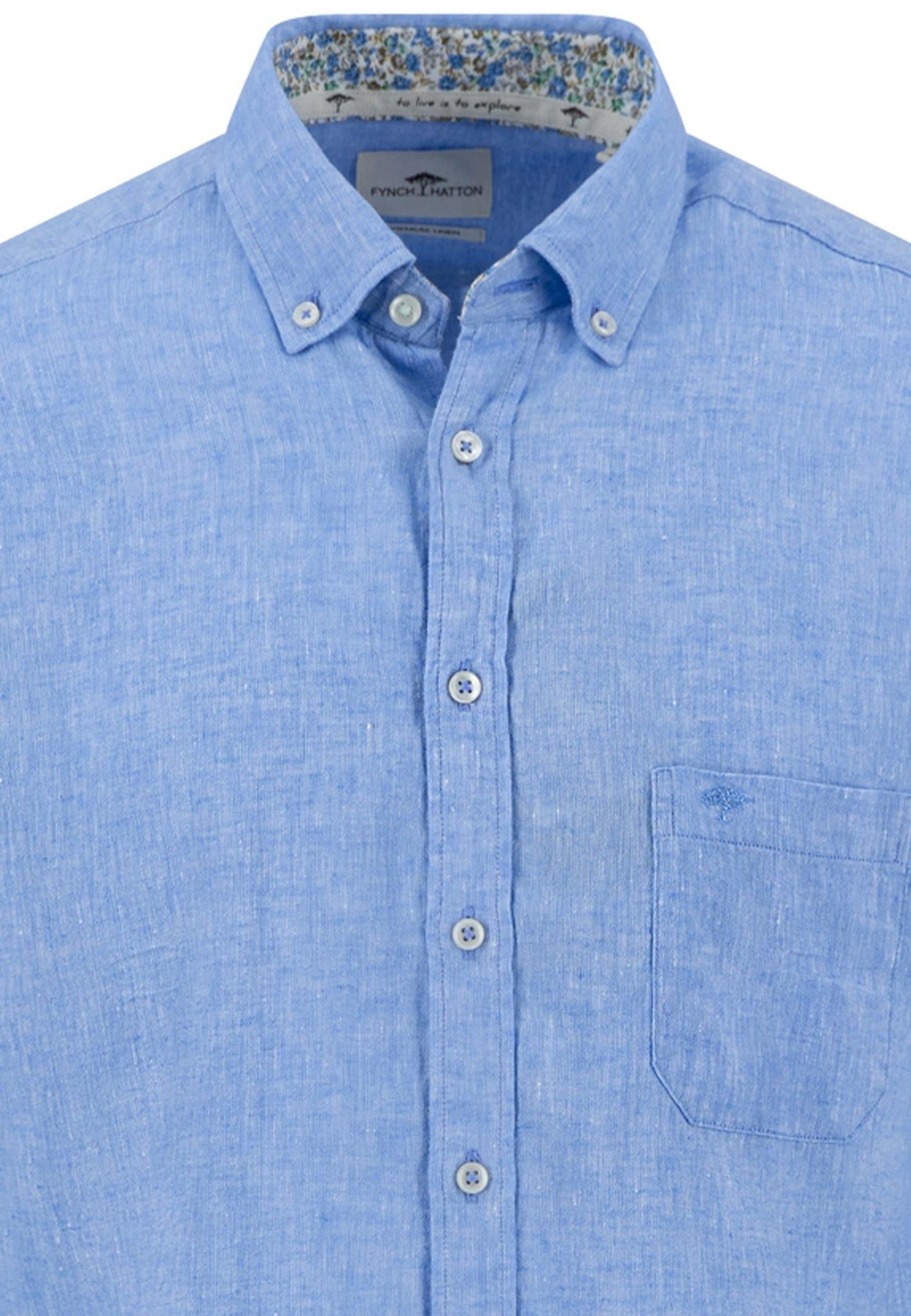 Leinenhemd Regular Fit - 604-crystal blue - Blau
