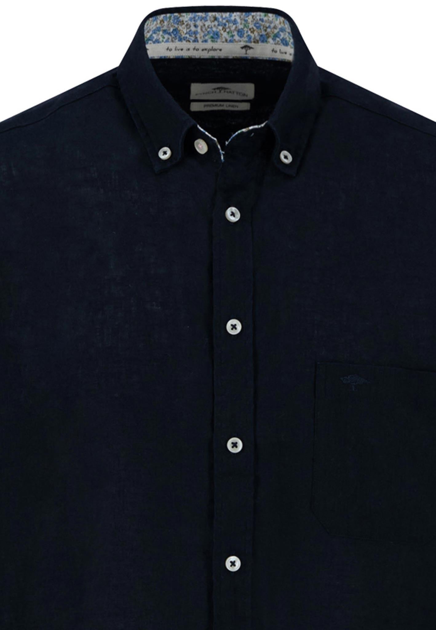 Leinenhemd Regular Fit - 685-navy - Blau