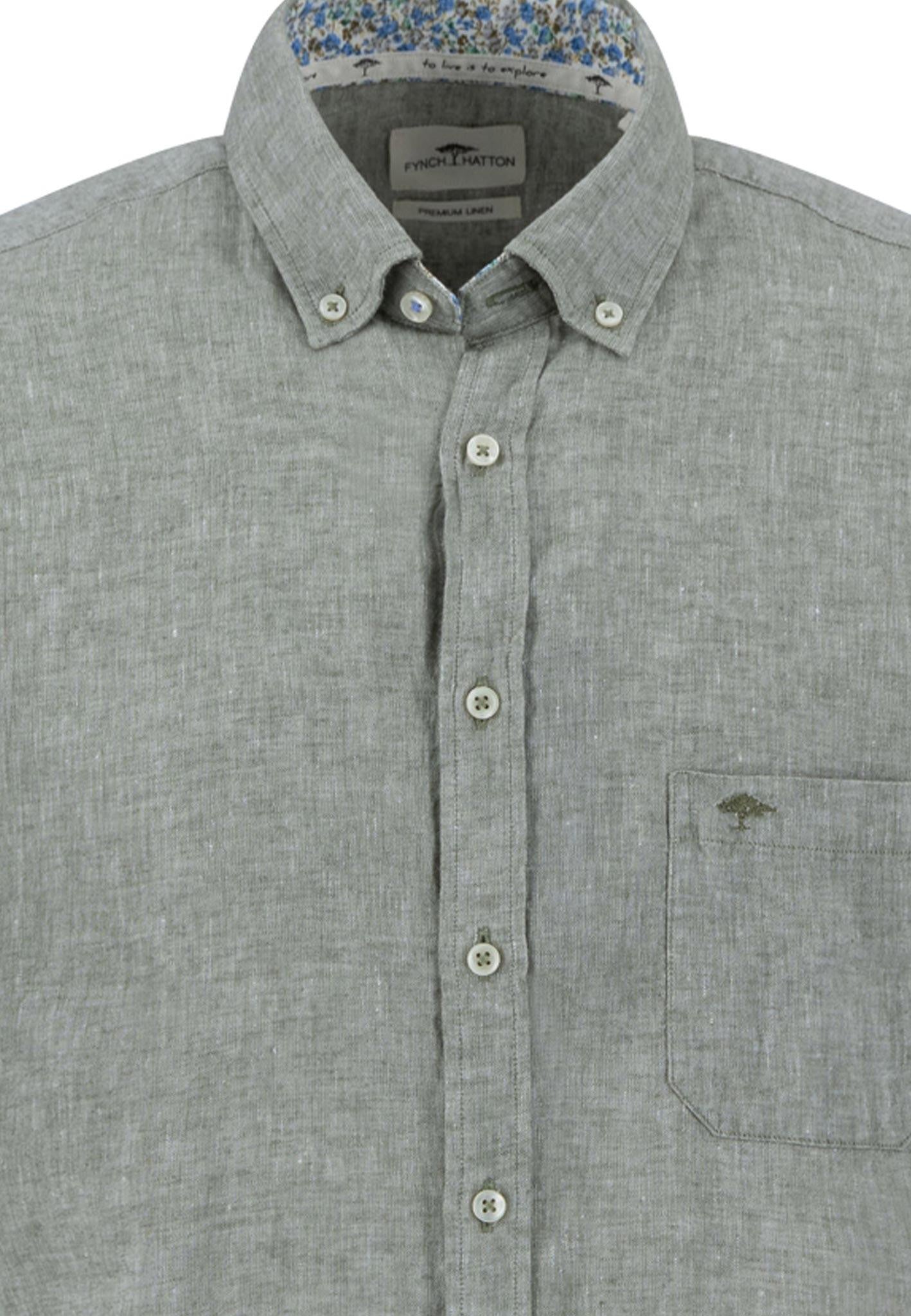 Leinenhemd Regular Fit - 729-olive - Grün