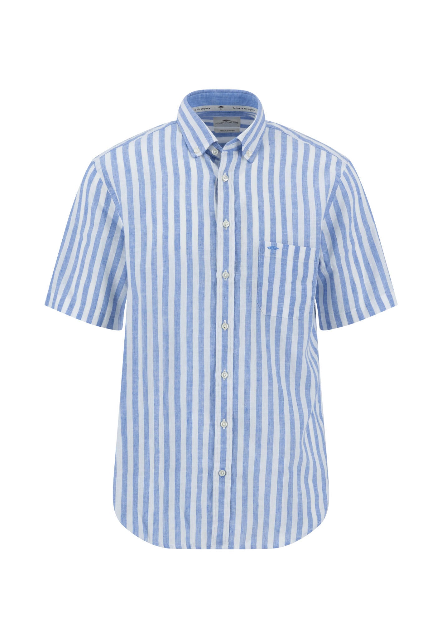 Leinenhemd gestreift Regular Fit - 604-crystal blue - Blau