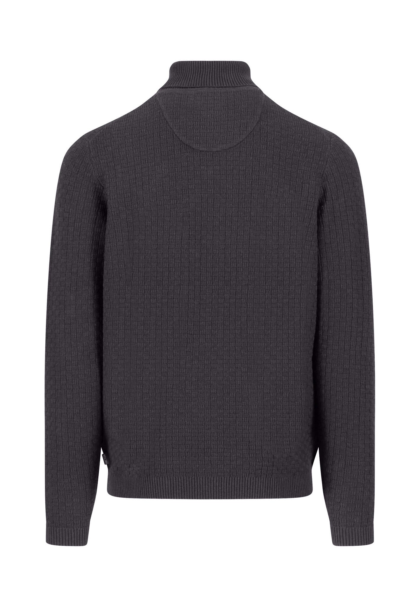 Strickpullover mit Rollkragen - 998-charcoal - Grau