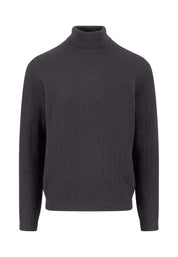 Strickpullover mit Rollkragen - 998-charcoal - Grau