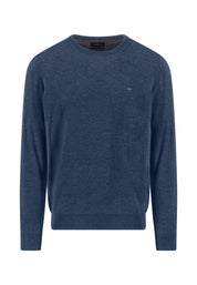 Strickpullover aus Wollmix - 680-night - Blau