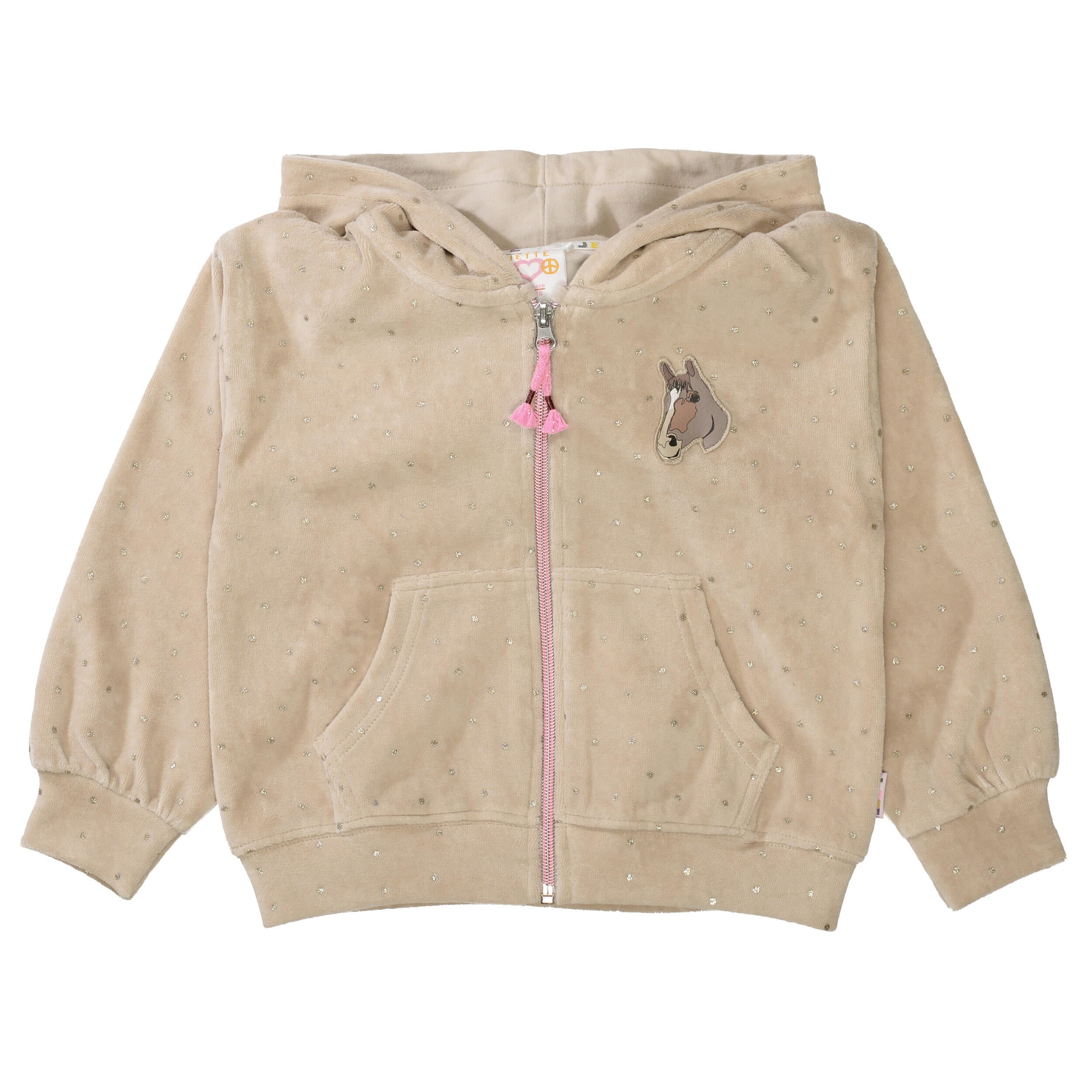 Sweatshirtjacke aus Baumwollmix - 225 SESAME AOP - Braun