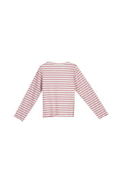 Gestreiftes Langarmshirt - 411 ROSE BLOOM STR. - Rosa