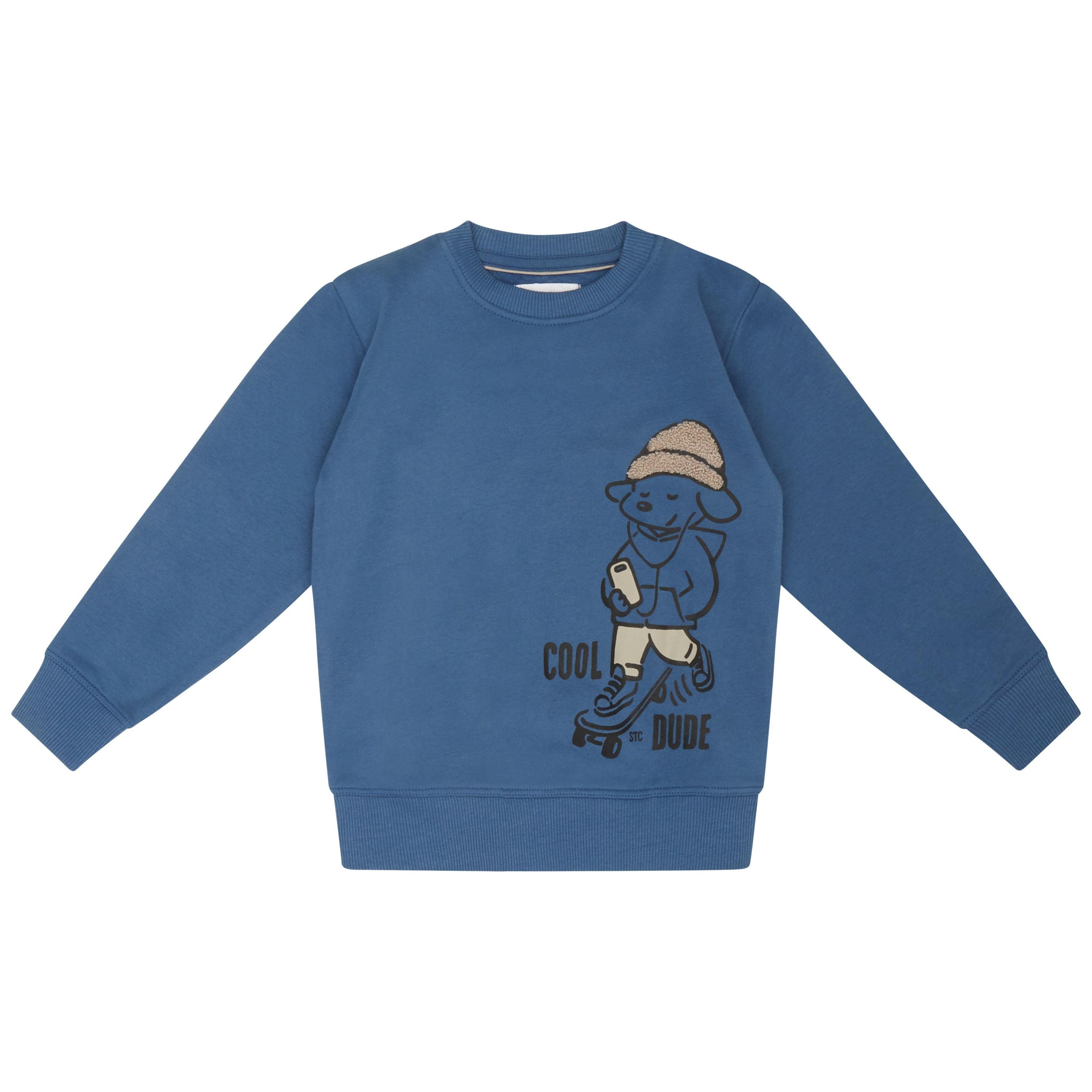 Sweatshirt mit Print - 617 KOBALT - Blau