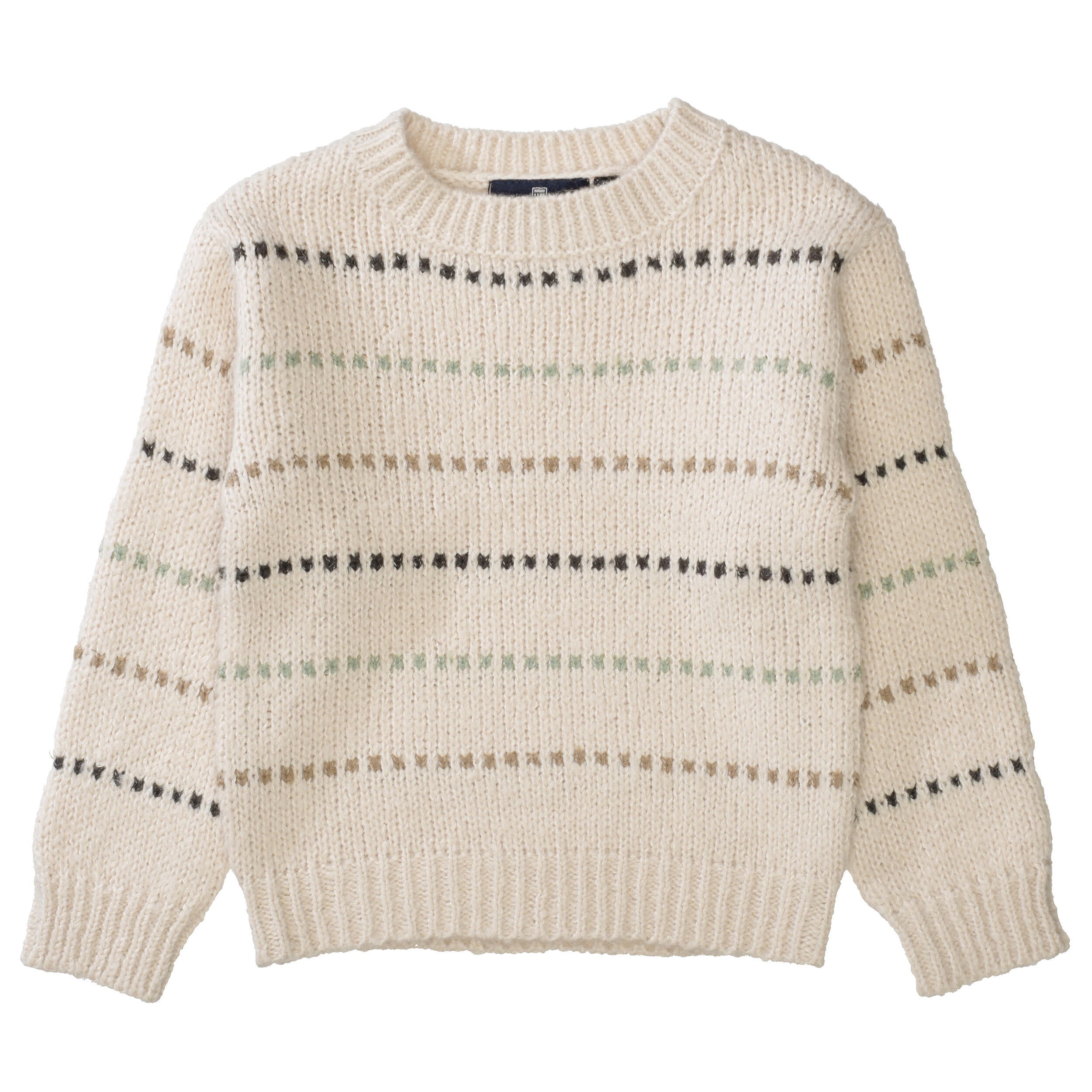 Gestreifter Strickpullover - 201 BEIGE MEL. - Beige