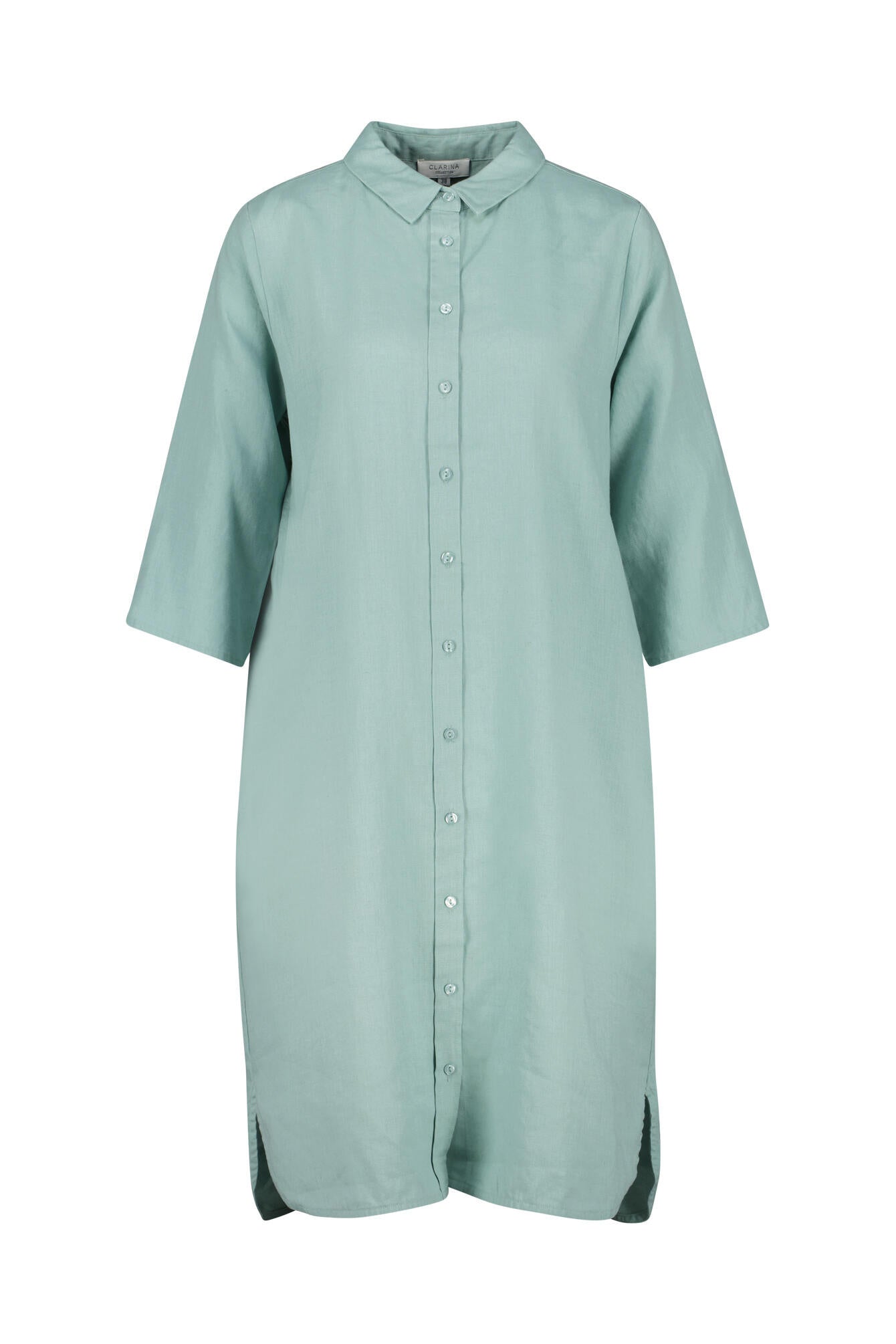 Freizeitkleid Midi aus Leinen - 515 JADE - Türkis