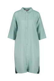 Freizeitkleid Midi aus Leinen - 515 JADE - Türkis