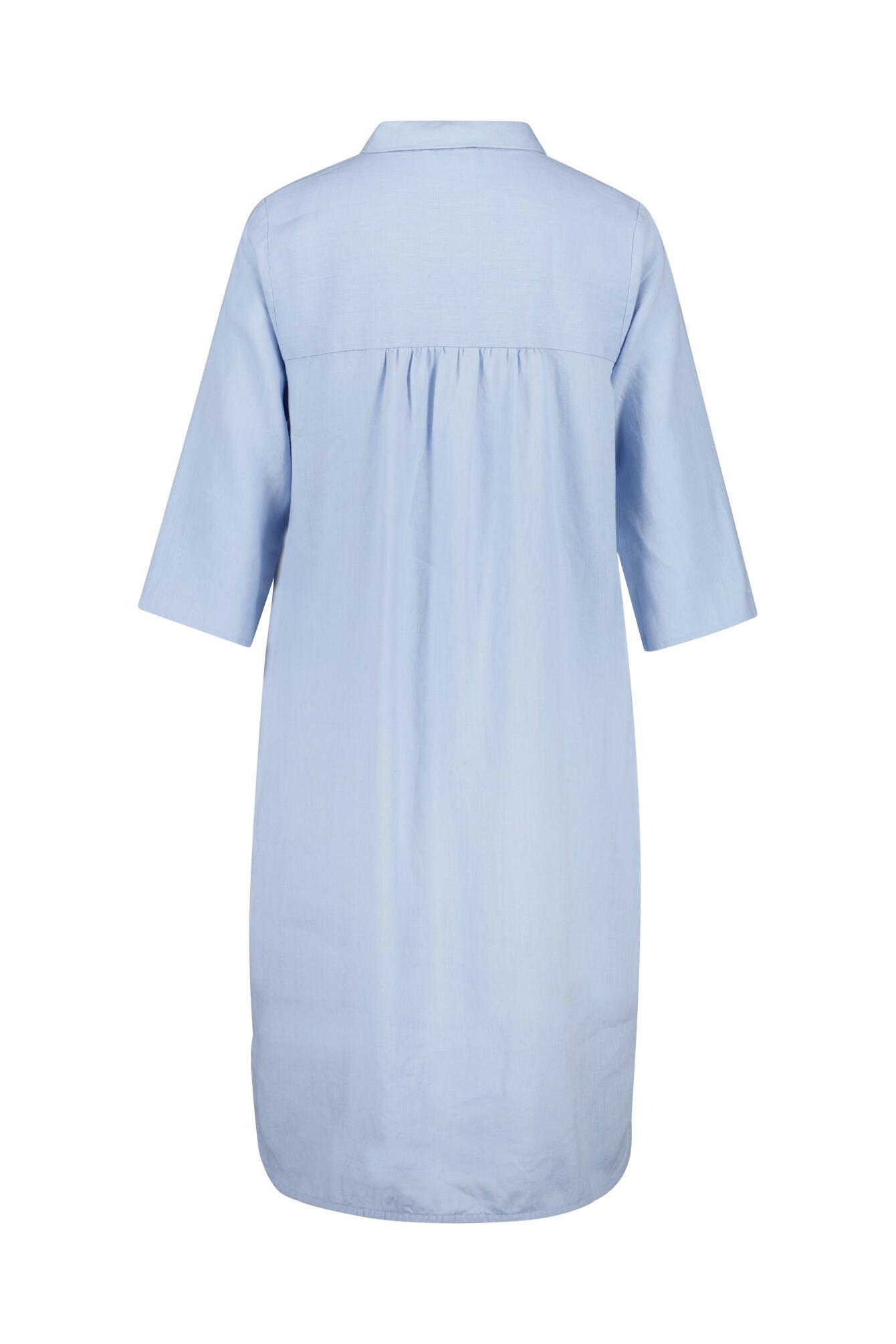 Freizeitkleid Midi aus Leinen - 612 BLEU - Blau