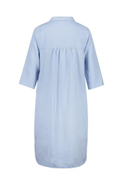 Freizeitkleid Midi aus Leinen - 612 BLEU - Blau