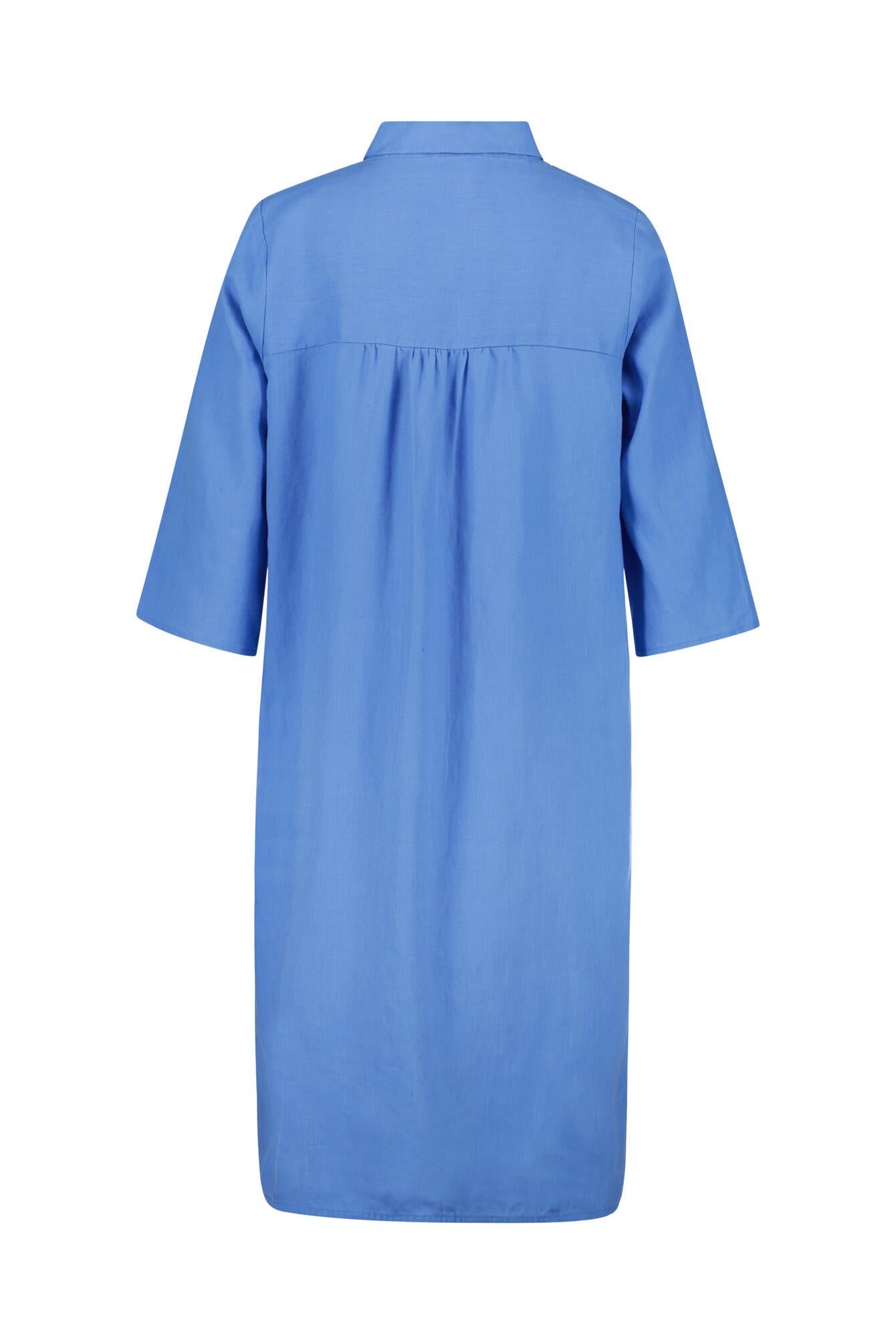 Freizeitkleid Midi aus Leinen - 647 AZUR - Blau