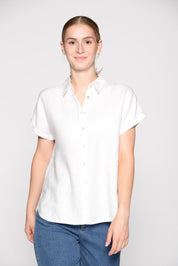 Leinenbluse Relaxed Fit - 101 101 WHITE - Weiß