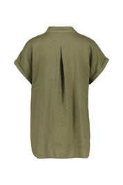 Leinenbluse Relaxed Fit - 550 550 OLIVE - Grün
