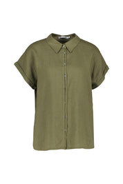 Leinenbluse Relaxed Fit - 550 550 OLIVE - Grün