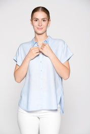 Leinenbluse Relaxed Fit - 601 601 BLUE - Blau