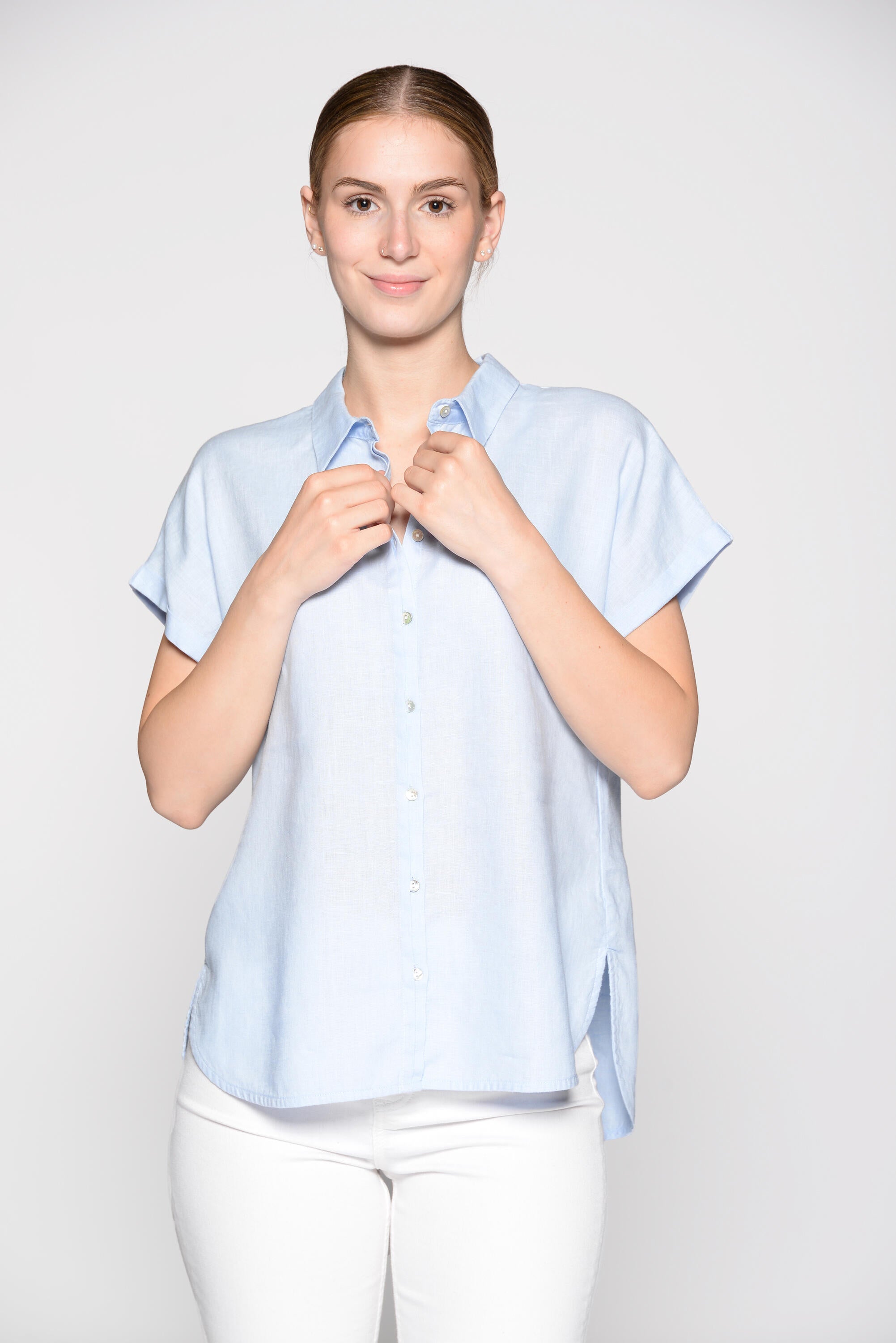 Leinenbluse Relaxed Fit - 601 601 BLUE - Blau