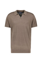 Poloshirt aus Leinen - 706 TAUPE - Braun