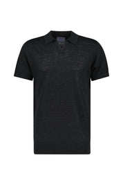 Poloshirt aus Leinen - 901 BLACK - Schwarz