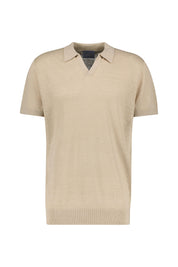 Poloshirt aus Leinen - 242 DRY SAND - Beige