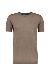 T-Shirt aus Leinenstrick - 706 TAUPE - Braun