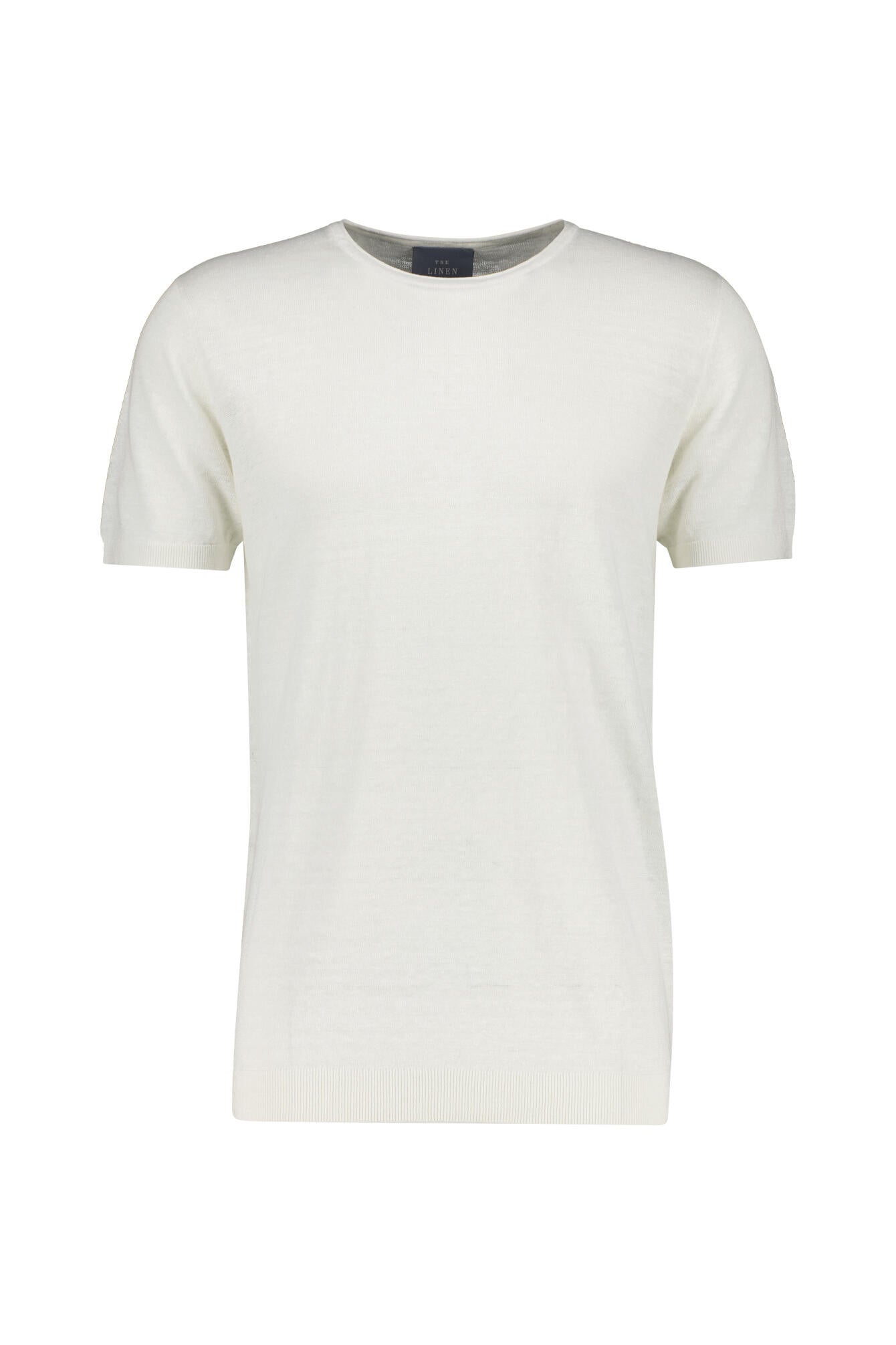 T-Shirt aus Leinenstrick - 142 SNOW WHITE - Weiß