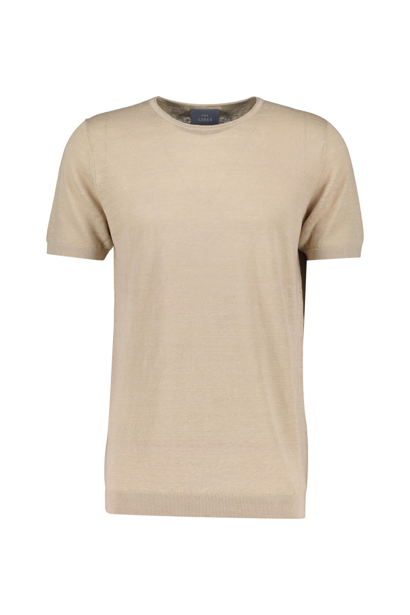 T-Shirt aus Leinenstrick - 242 DRY SAND - Beige