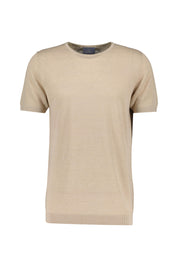 T-Shirt aus Leinenstrick - 242 DRY SAND - Beige
