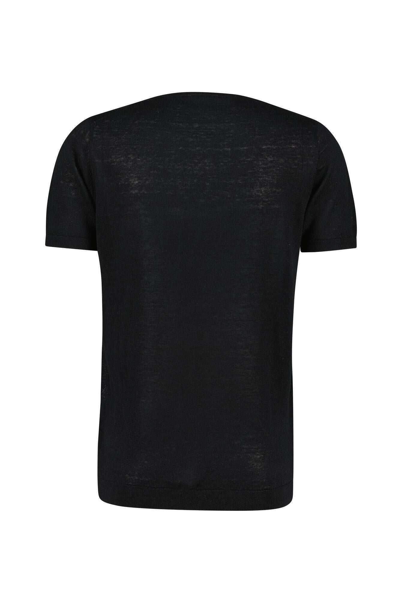 T-Shirt aus Leinenstrick - 901 BLACK - Schwarz