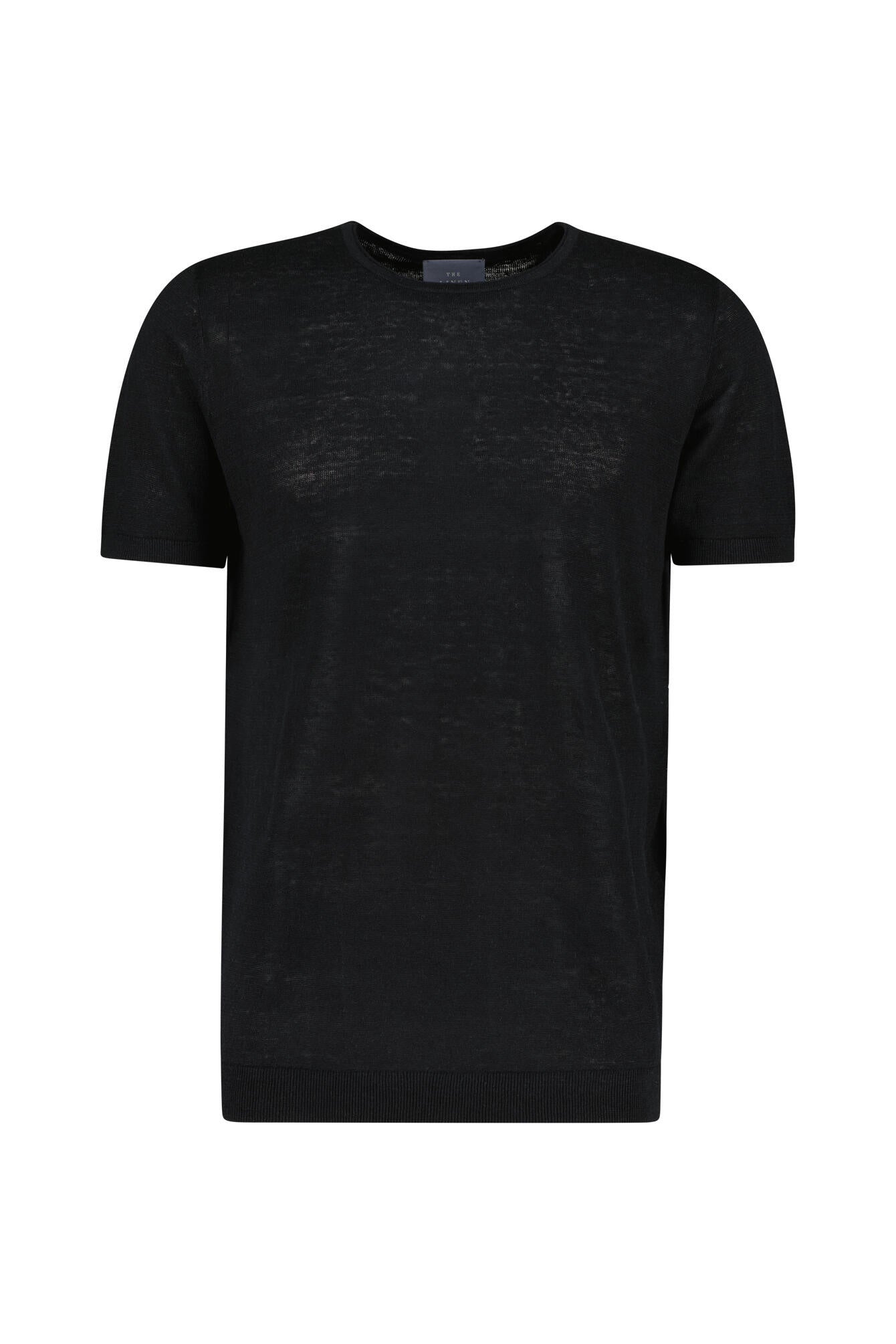 T-Shirt aus Leinenstrick - 901 BLACK - Schwarz