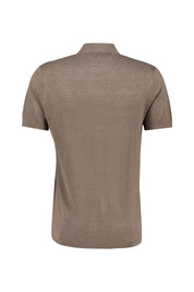 Poloshirt aus Leinen - 706 TAUPE - Braun