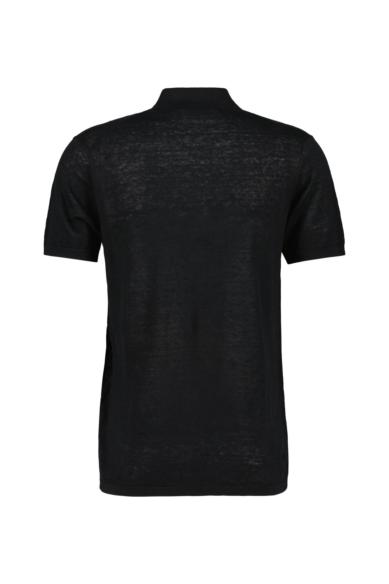Poloshirt aus Leinen - 901 BLACK - Schwarz