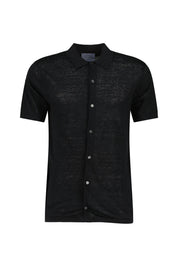 Poloshirt aus Leinen - 901 BLACK - Schwarz