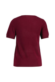 Strick-T-Shirt aus Kaschmir - 448 448 CHERRY - Rot