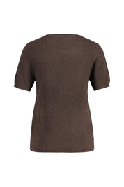 Strick-T-Shirt aus Kaschmir - 720 720 CHOCOLATE MEL.