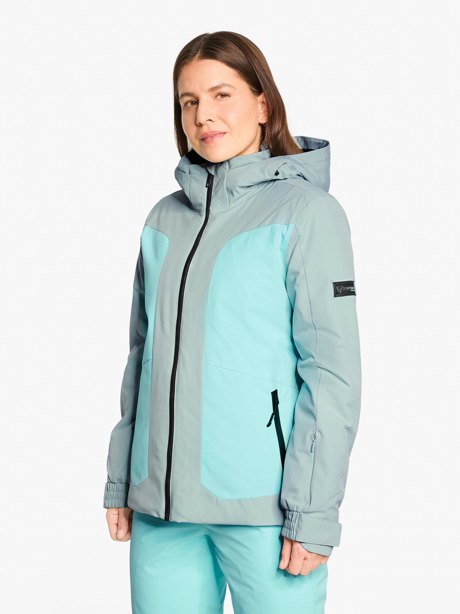 Skijacke TARLA-Z mit Kapuze - 314-dried eucalyptus - Türkis