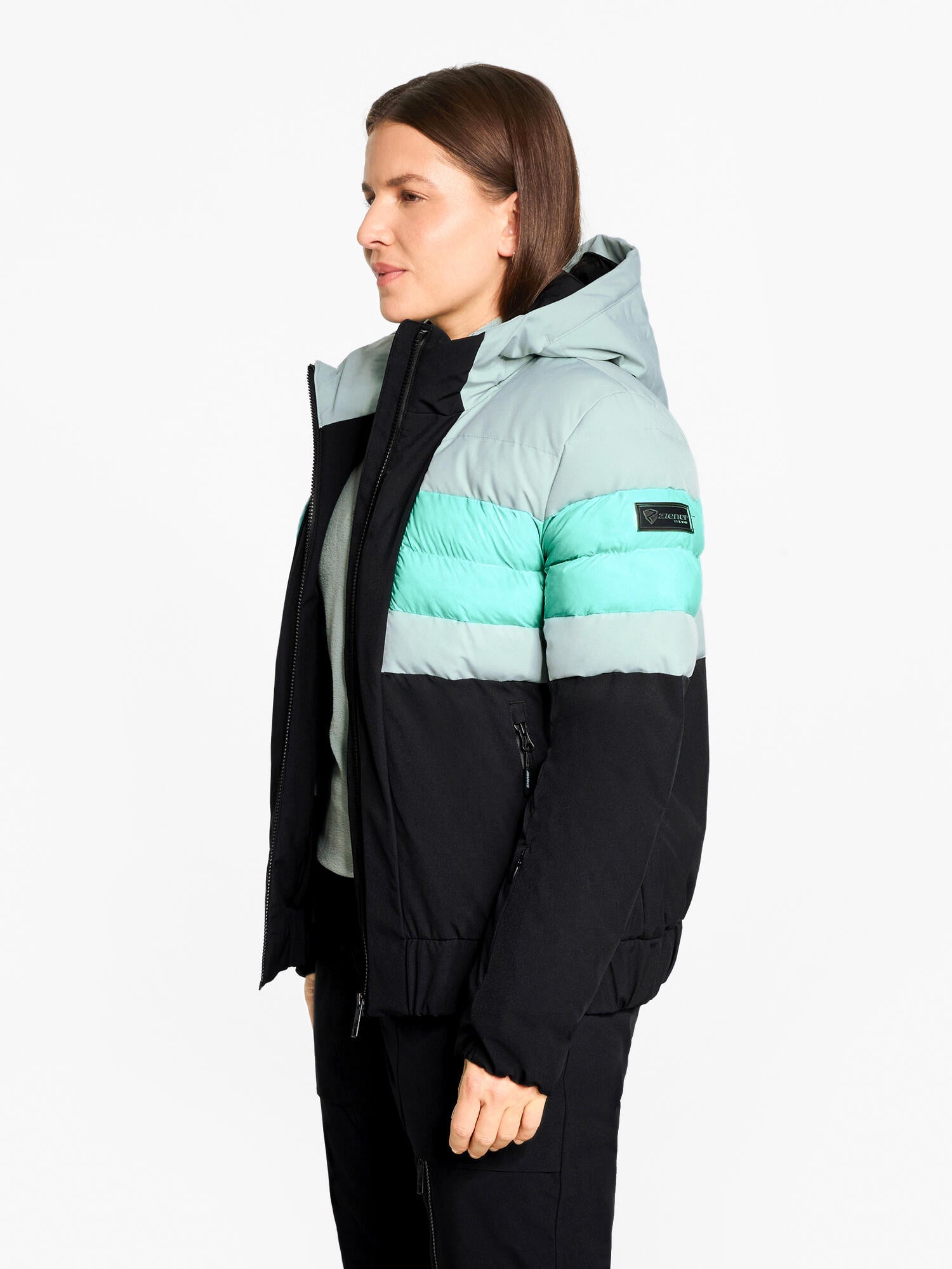 Skijacke TINDIA-Z mit Kapuze - 314-dried eucalyptus - Türkis