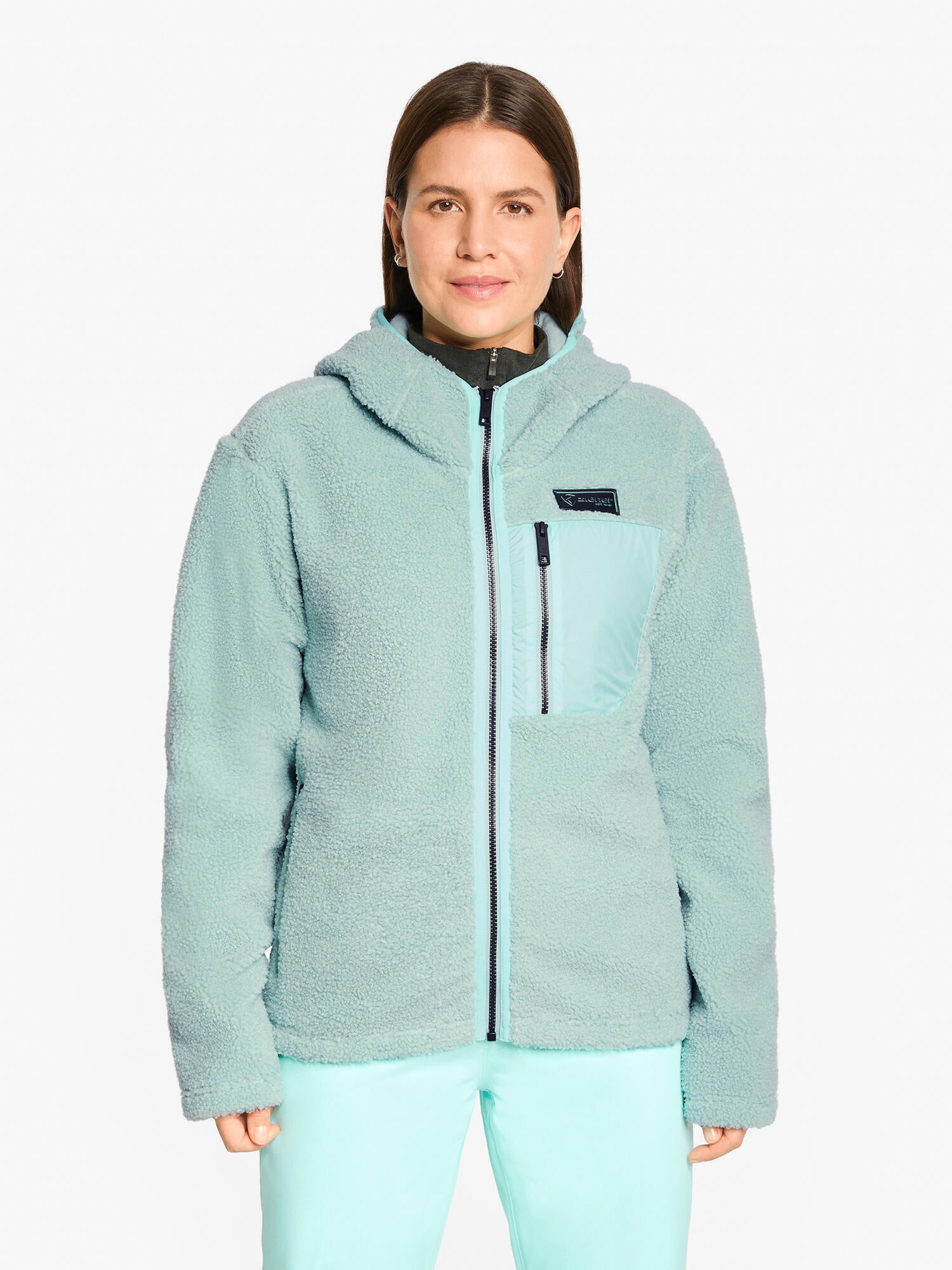 Fleecepullover JUHA-Z - 314-dried eucalyptus - Türkis