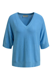 Strickshirt aus Viskose - 621 - Blau